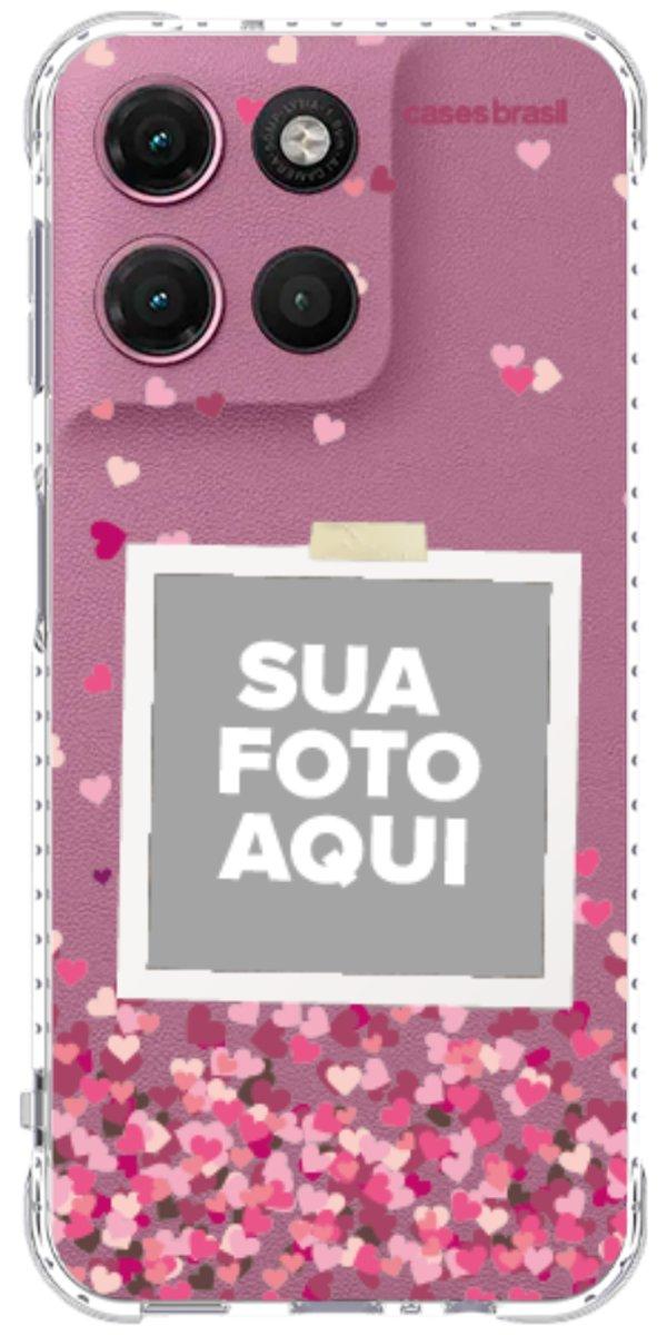 Capinha para Celular Polaroid Corações Flutuantes