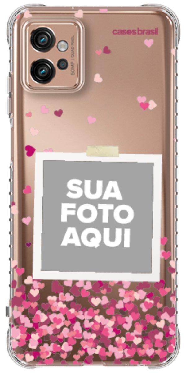 Capinha para Celular Polaroid Corações Flutuantes