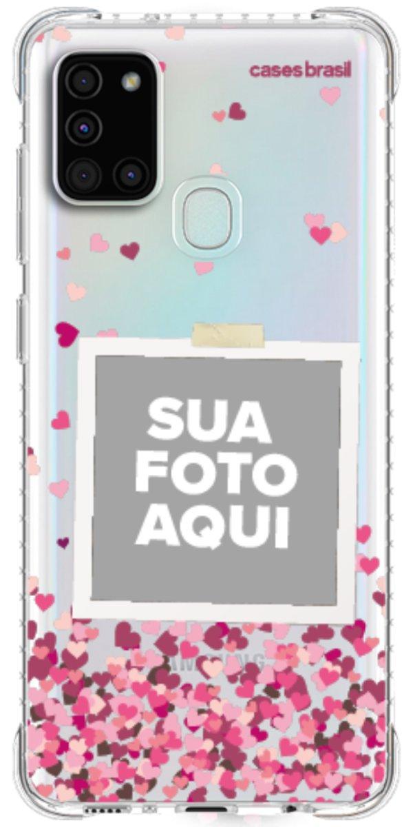 Capinha para Celular Polaroid Corações Flutuantes