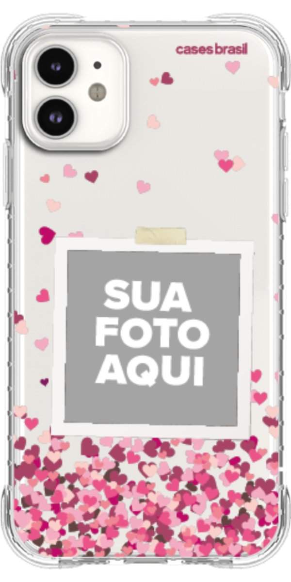 Capinha para Celular Polaroid Corações Flutuantes