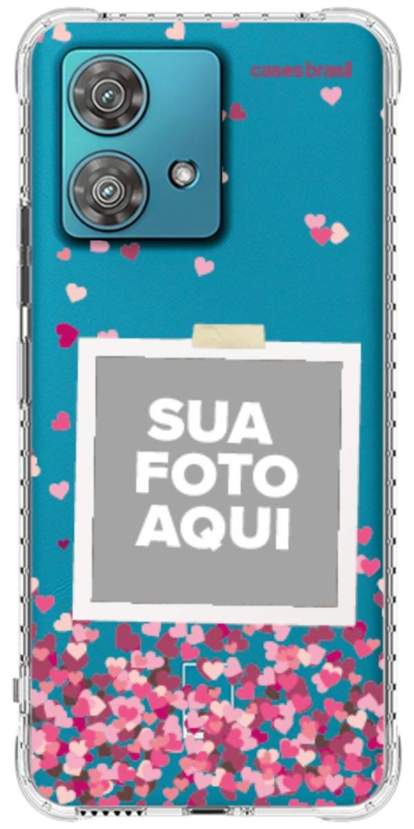 Capinha para Celular Polaroid Corações Flutuantes