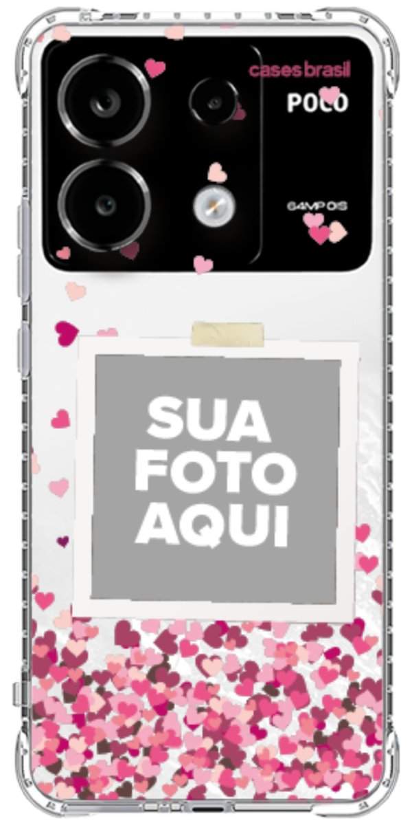 Capinha para Celular Polaroid Corações Flutuantes