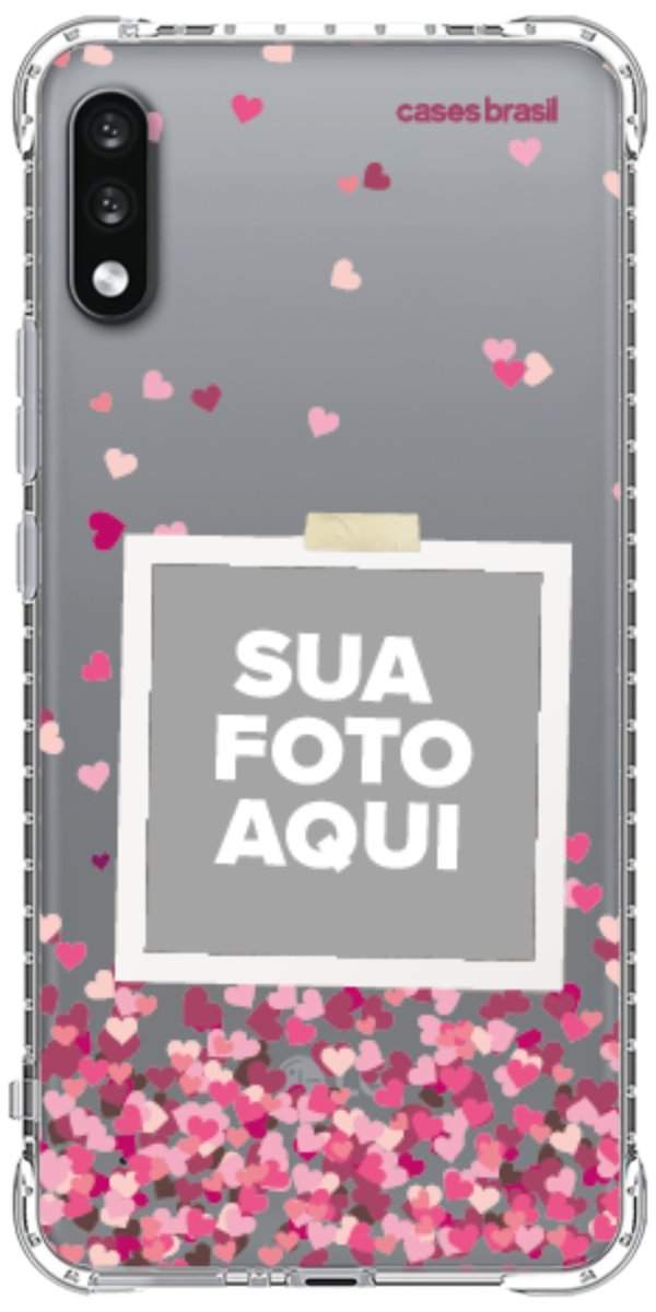 Capinha para Celular Polaroid Corações Flutuantes