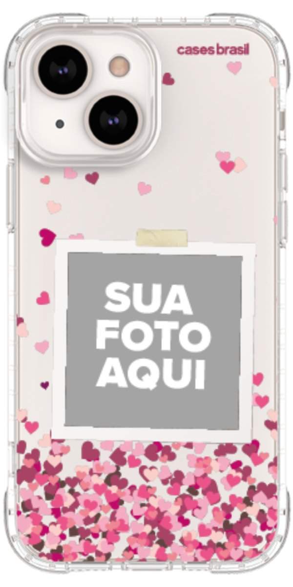 Capinha para Celular Polaroid Corações Flutuantes