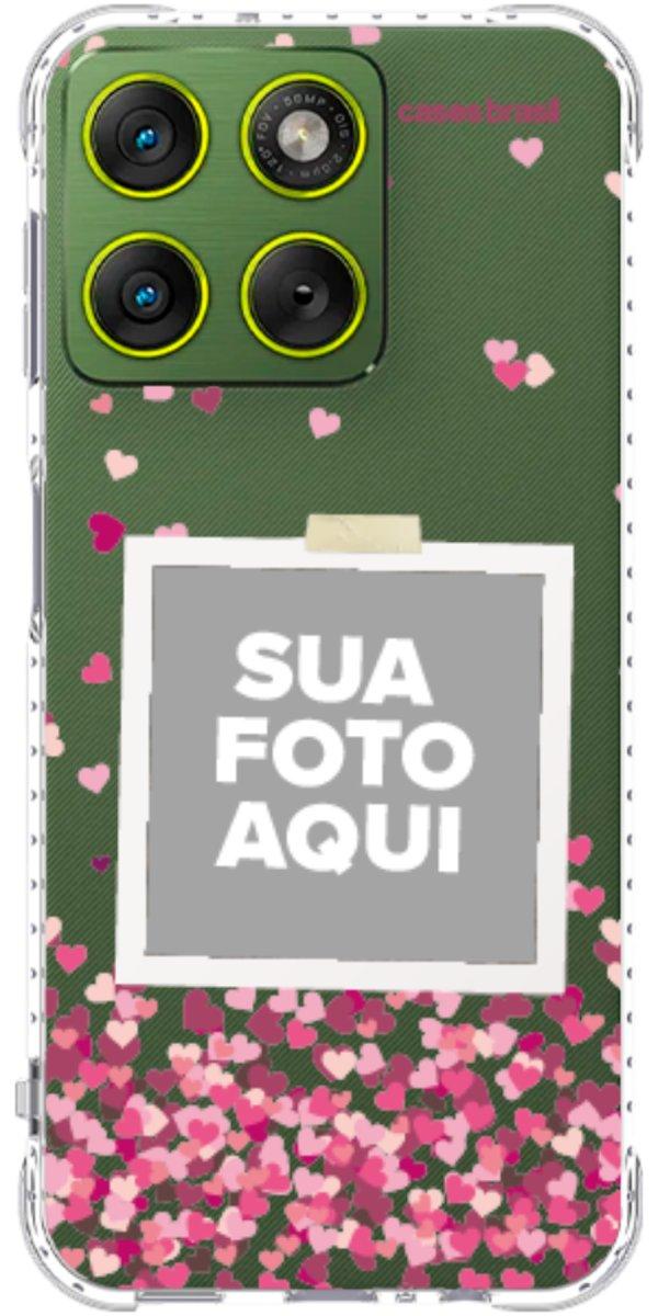 Capinha para Celular Polaroid Corações Flutuantes