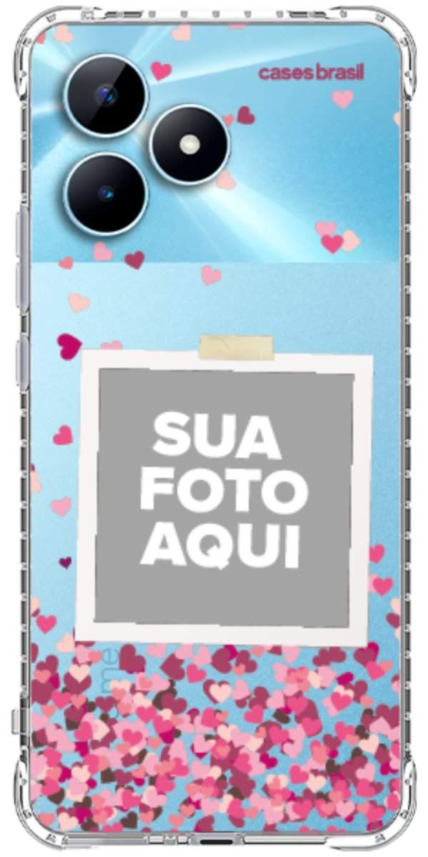 Capinha para Celular Polaroid Corações Flutuantes