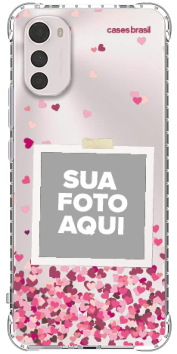 Capinha para Celular Polaroid Corações Flutuantes