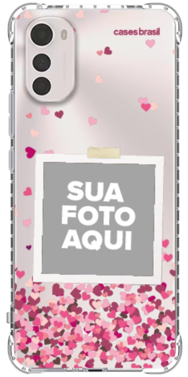 Capinha para Celular Polaroid Corações Flutuantes