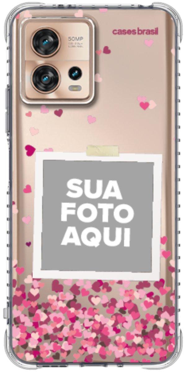 Capinha para Celular Polaroid Corações Flutuantes