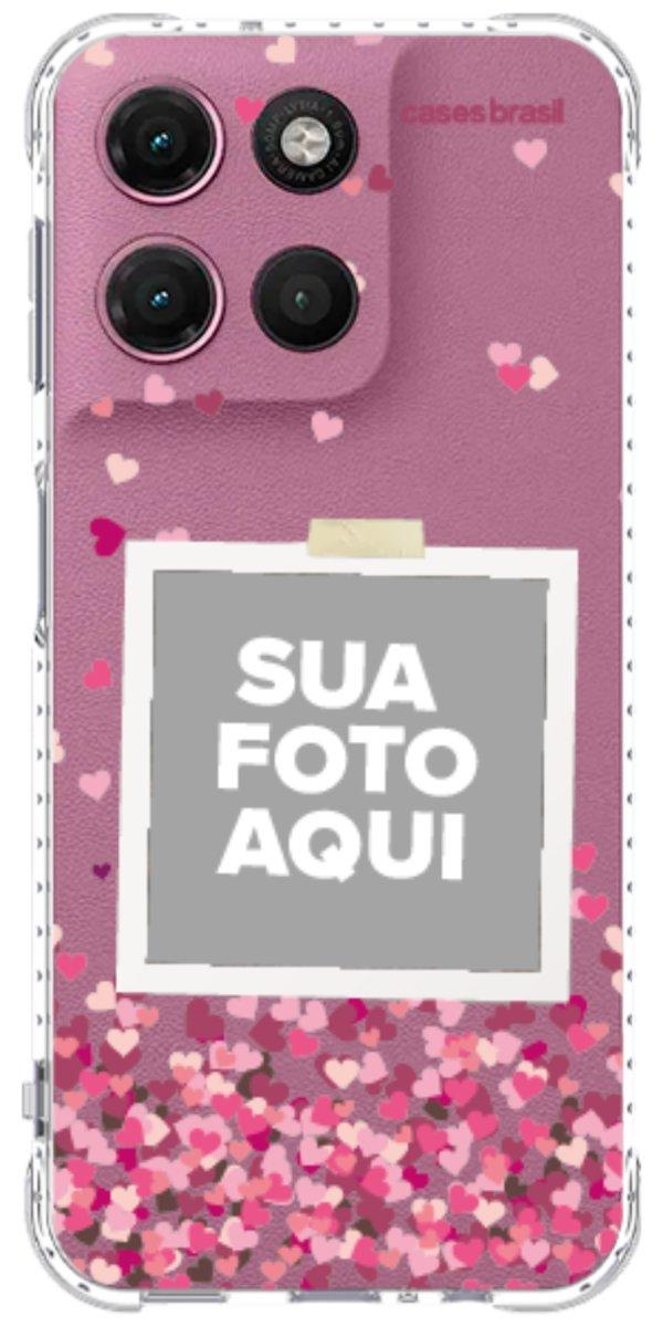 Capinha para Celular Polaroid Corações Flutuantes