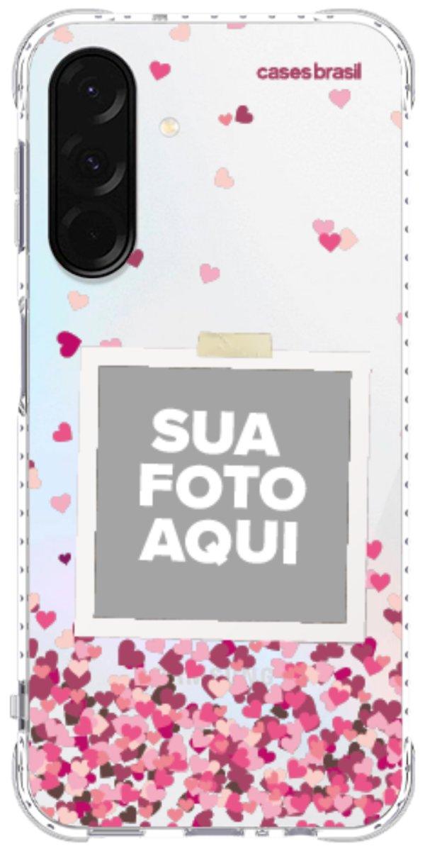 Capinha para Celular Polaroid Corações Flutuantes