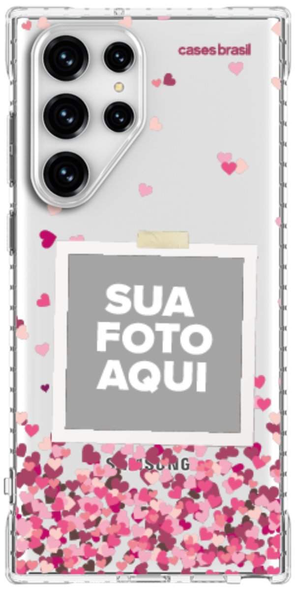 Capinha para Celular Polaroid Corações Flutuantes
