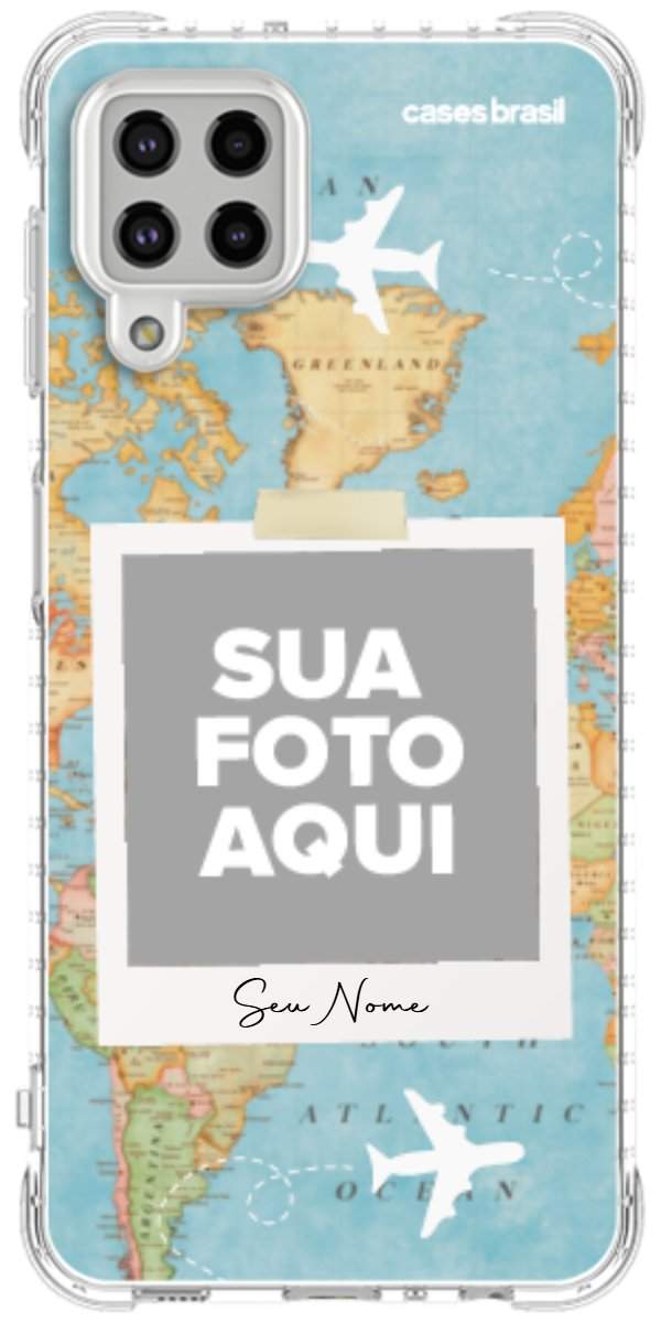 Capinha para Celular Polaroid Mapa Mundi