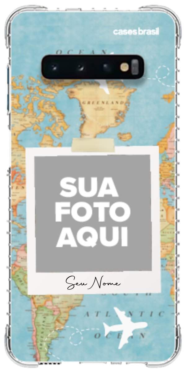 Capinha para Celular Polaroid Mapa Mundi