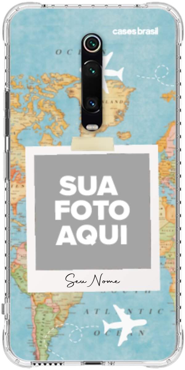 Capinha para Celular Polaroid Mapa Mundi