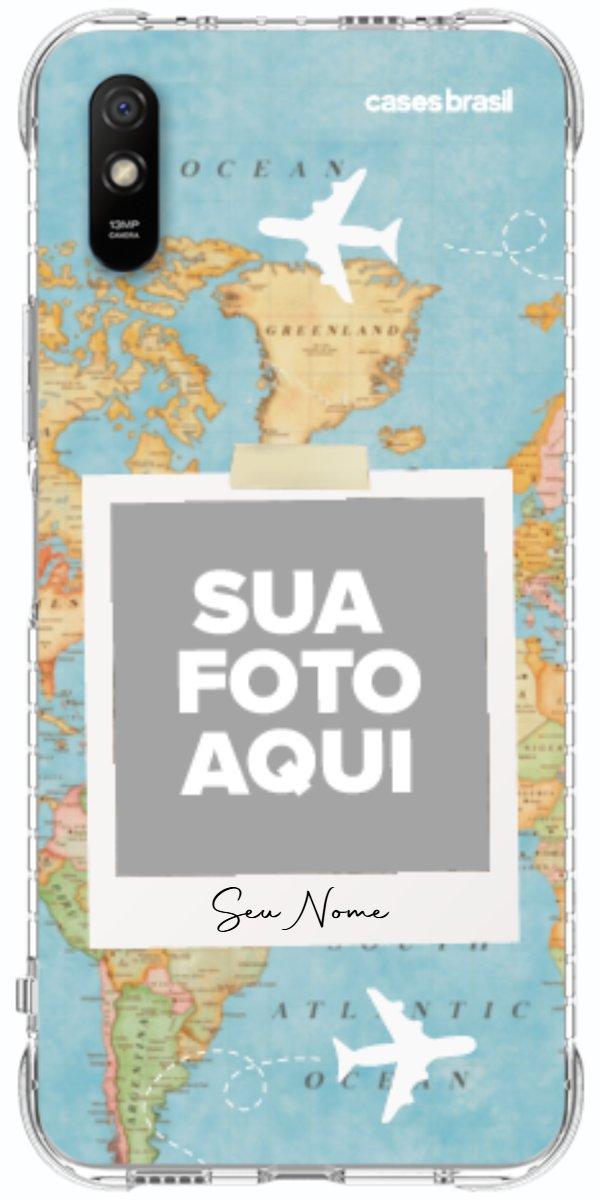 Capinha para Celular Polaroid Mapa Mundi