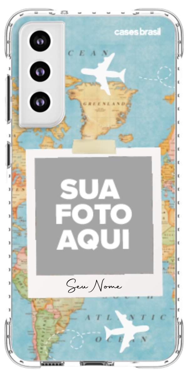 Capinha para Celular Polaroid Mapa Mundi