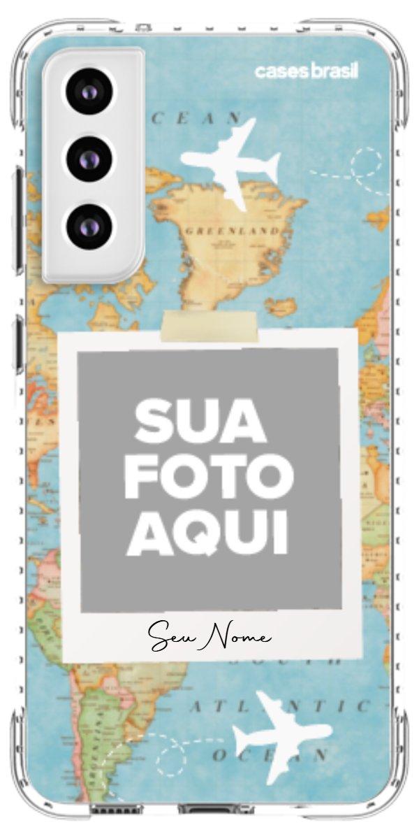 Capinha para Celular Polaroid Mapa Mundi