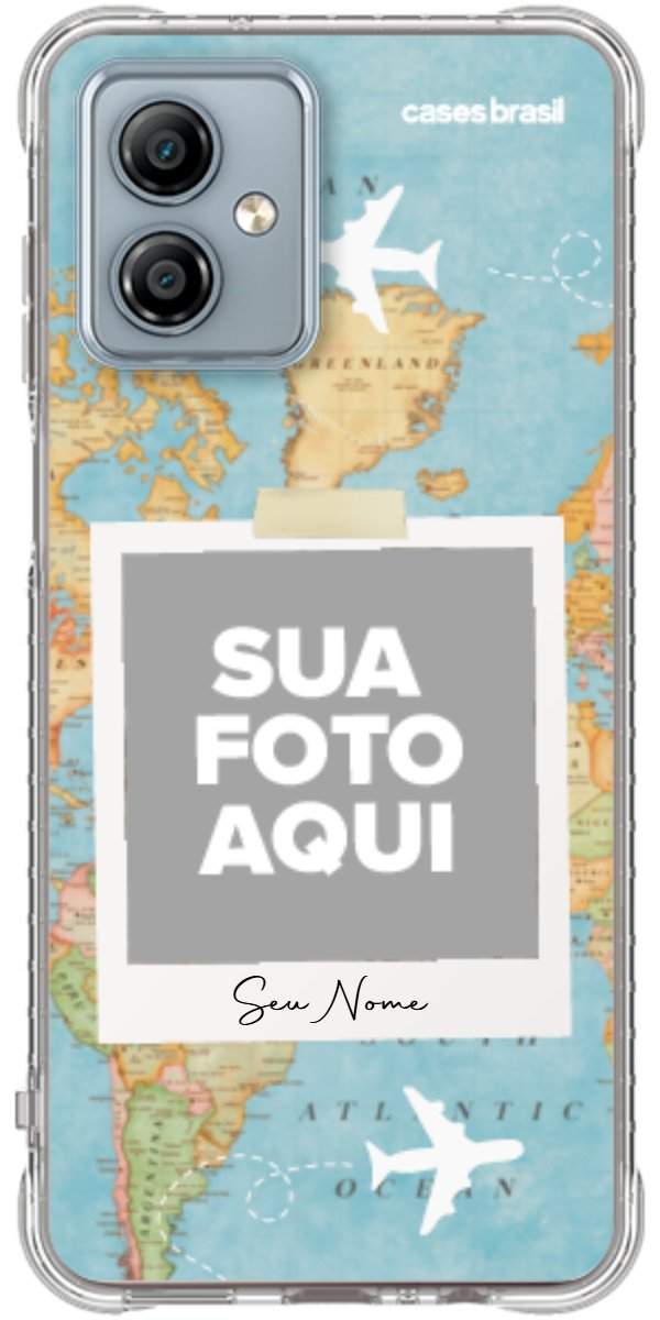 Capinha para Celular Polaroid Mapa Mundi