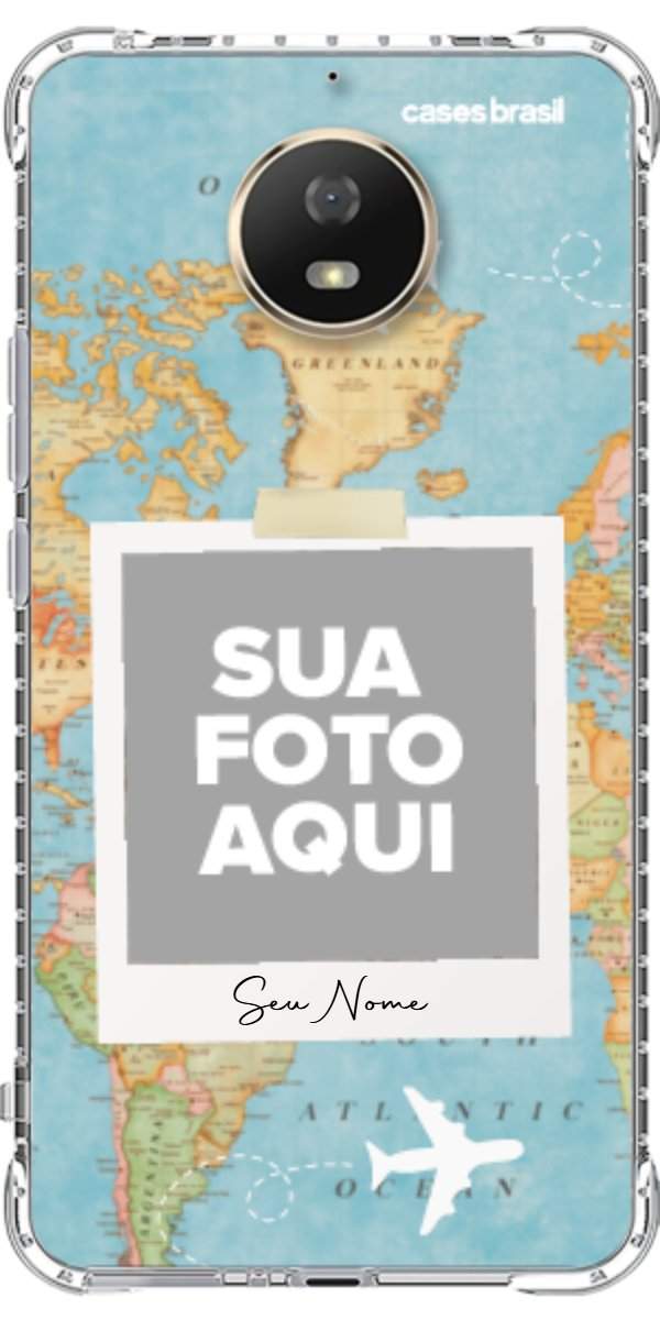 Capinha para Celular Polaroid Mapa Mundi