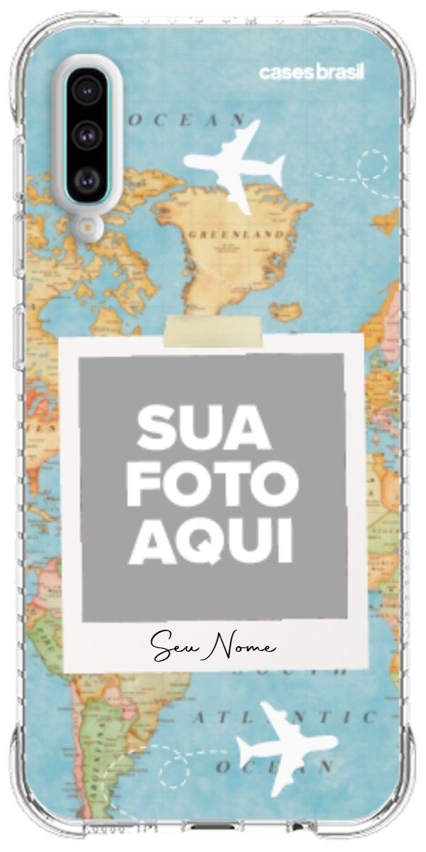 Capinha para Celular Polaroid Mapa Mundi