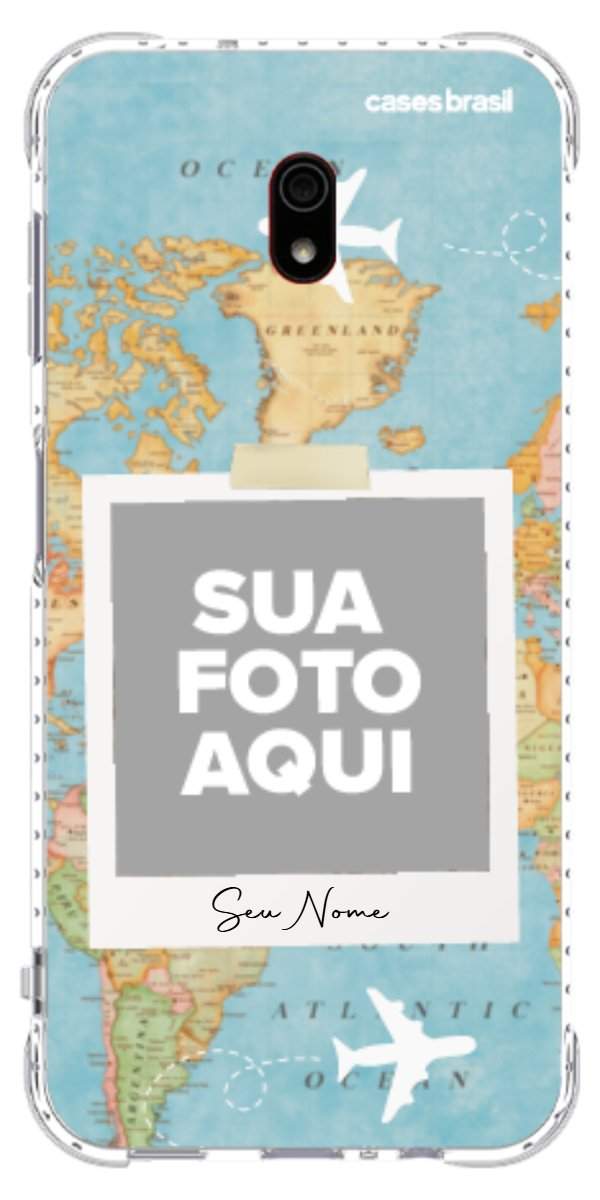 Capinha para Celular Polaroid Mapa Mundi