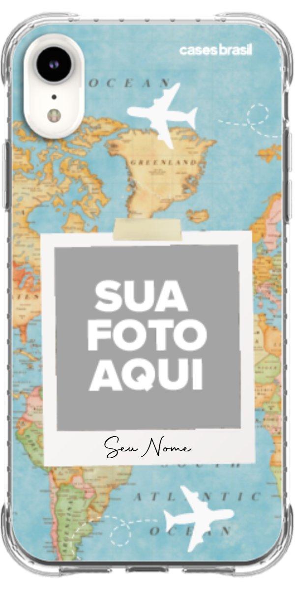 Capinha para Celular Polaroid Mapa Mundi
