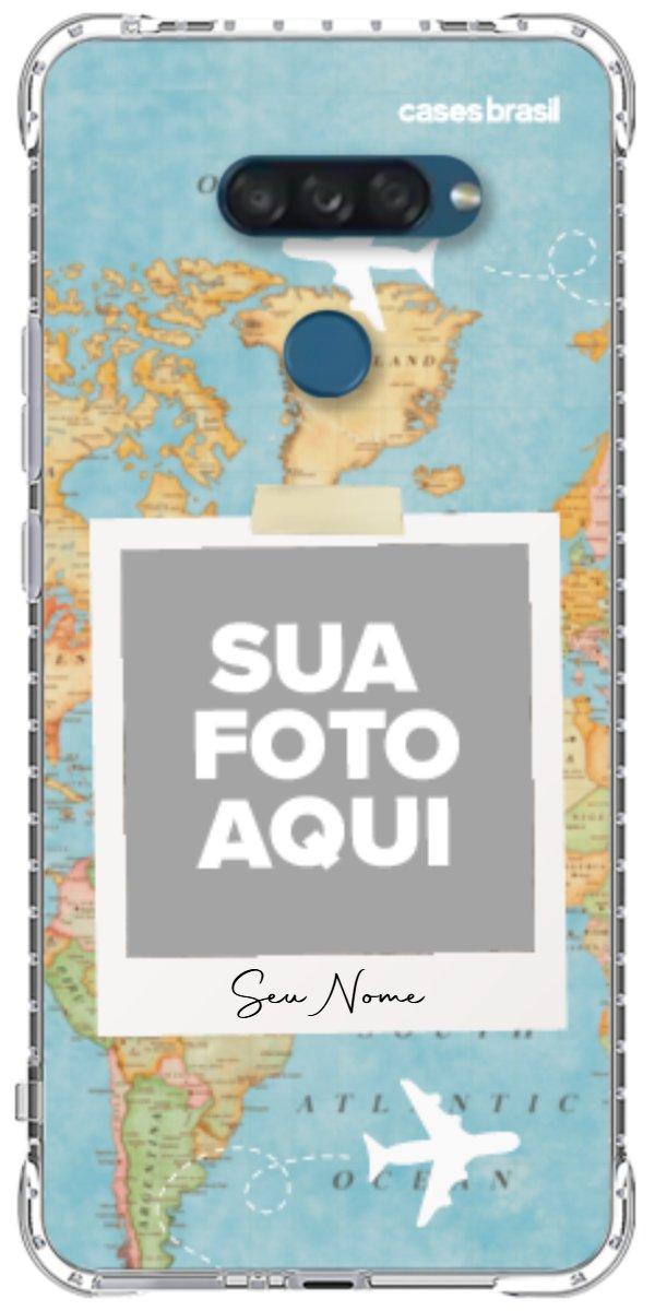 Capinha para Celular Polaroid Mapa Mundi