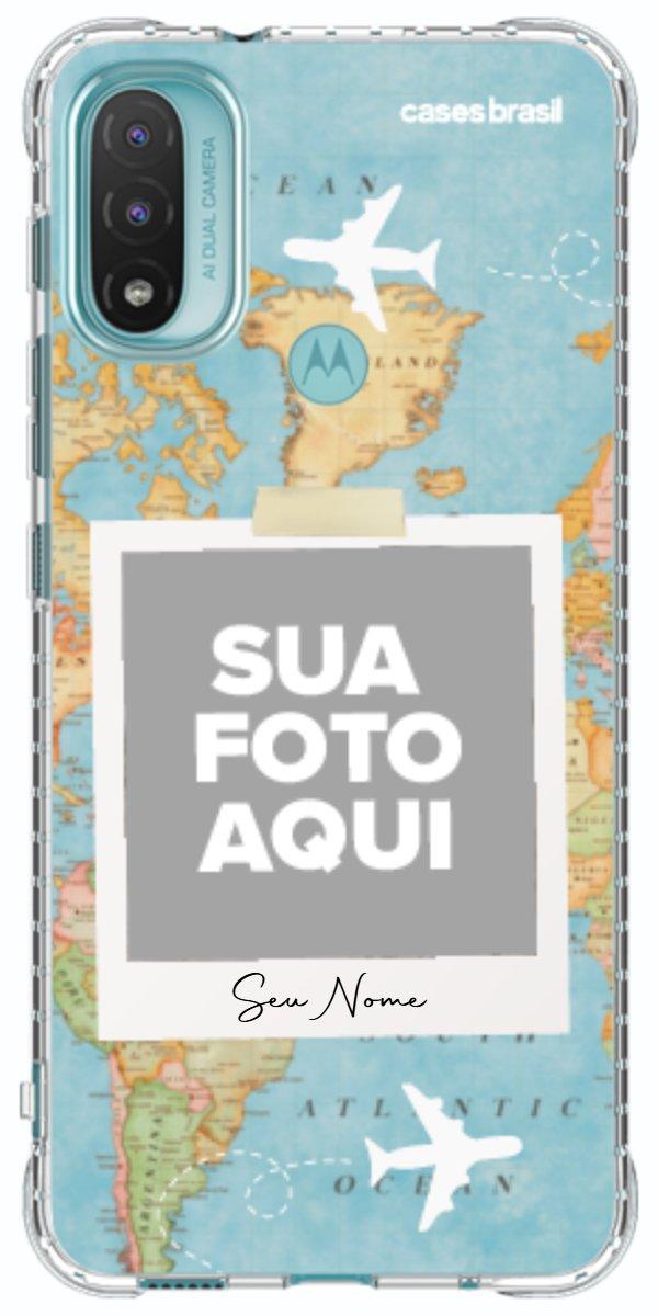 Capinha para Celular Polaroid Mapa Mundi