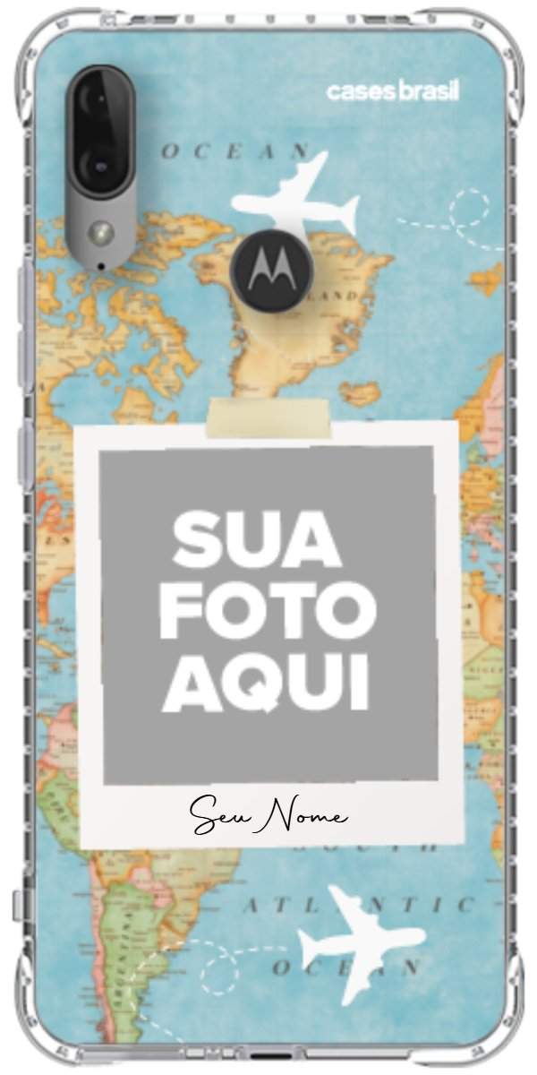 Capinha para Celular Polaroid Mapa Mundi