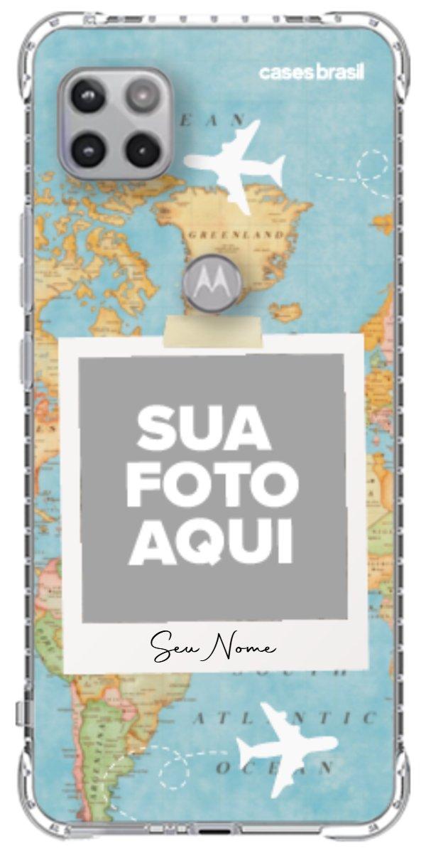 Capinha para Celular Polaroid Mapa Mundi