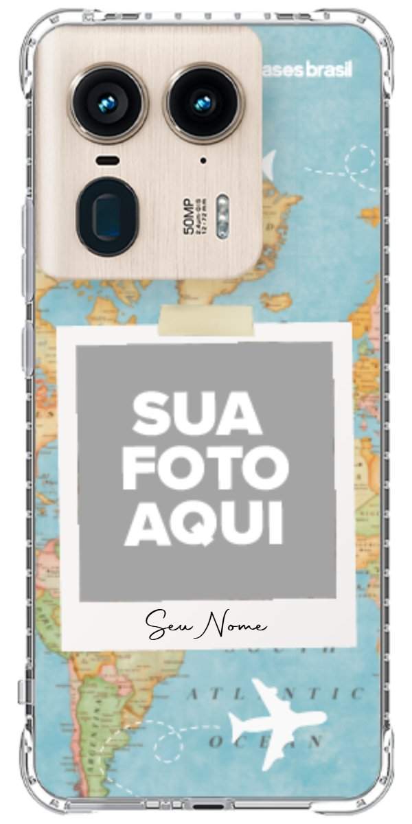 Capinha para Celular Polaroid Mapa Mundi
