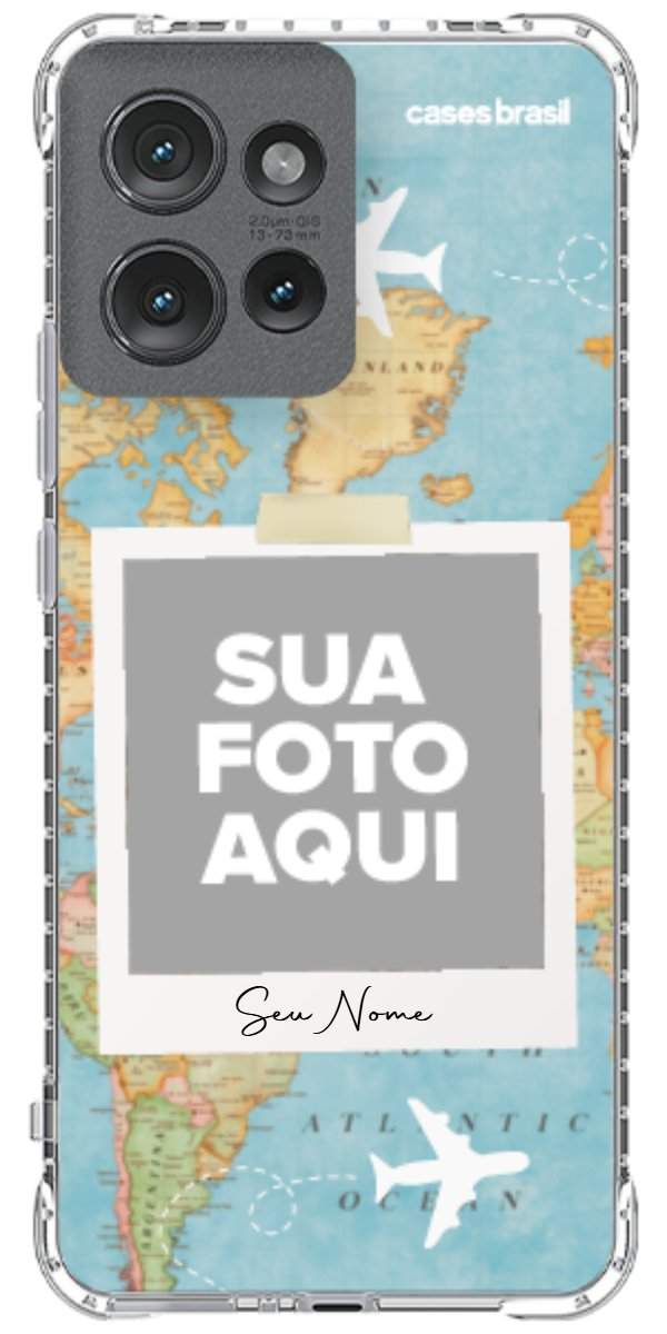 Capinha para Celular Polaroid Mapa Mundi