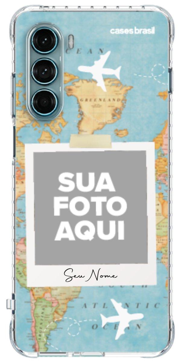 Capinha para Celular Polaroid Mapa Mundi