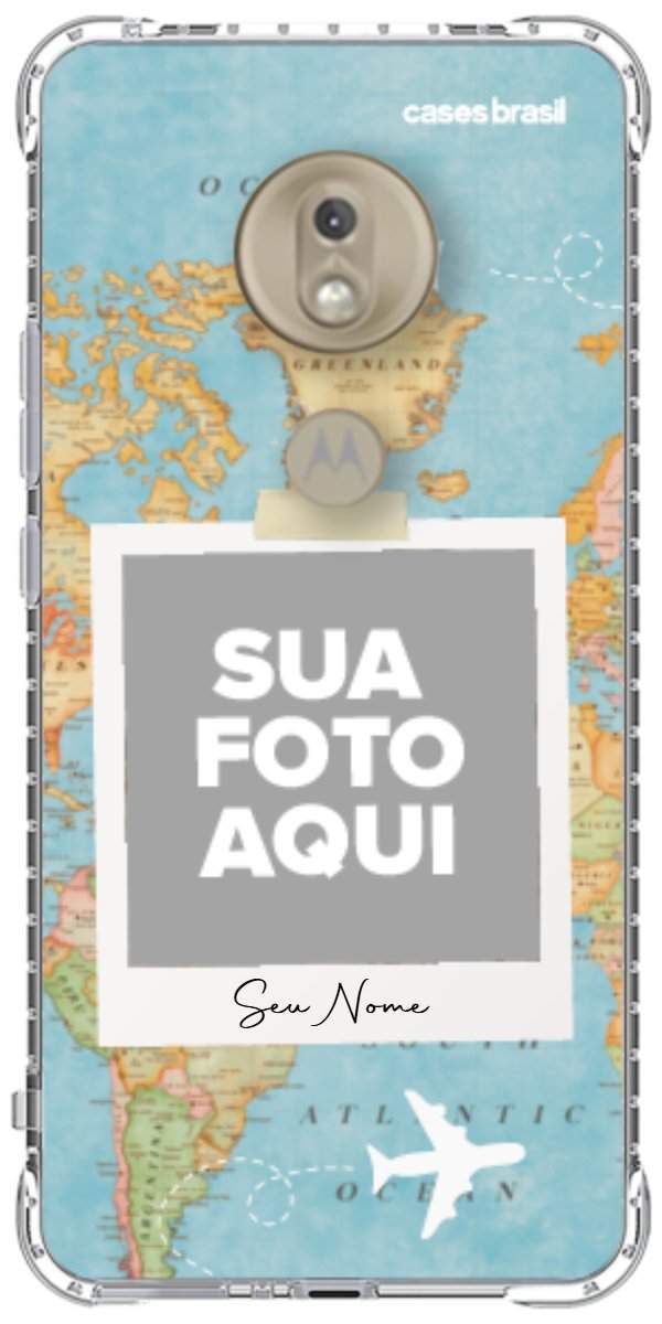 Capinha para Celular Polaroid Mapa Mundi