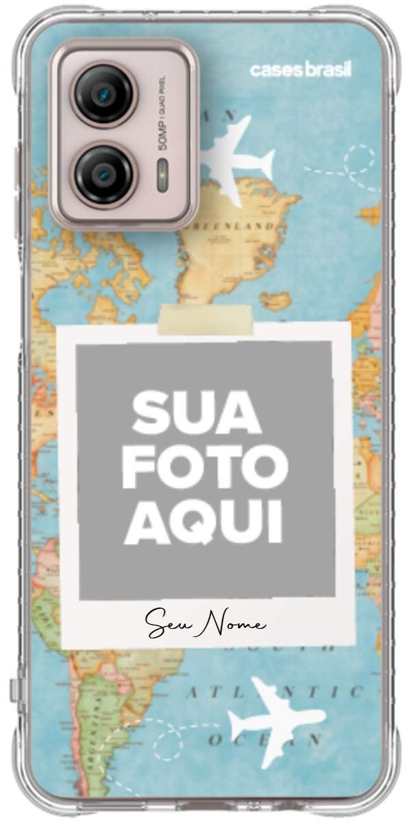 Capinha para Celular Polaroid Mapa Mundi