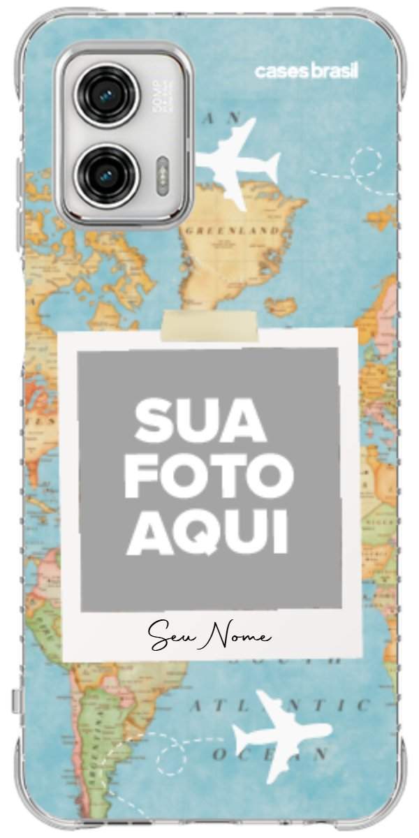 Capinha para Celular Polaroid Mapa Mundi