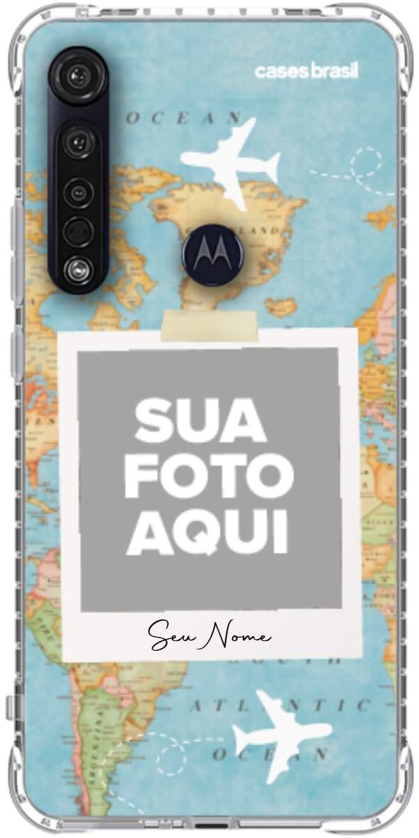 Capinha para Celular Polaroid Mapa Mundi