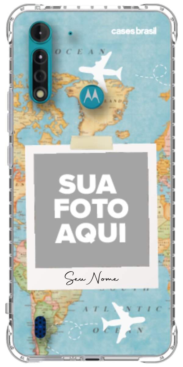 Capinha para Celular Polaroid Mapa Mundi