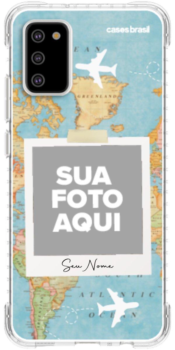 Capinha para Celular Polaroid Mapa Mundi