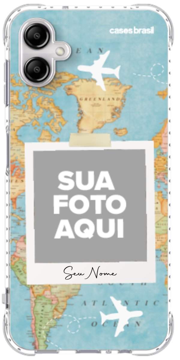 Capinha para Celular Polaroid Mapa Mundi