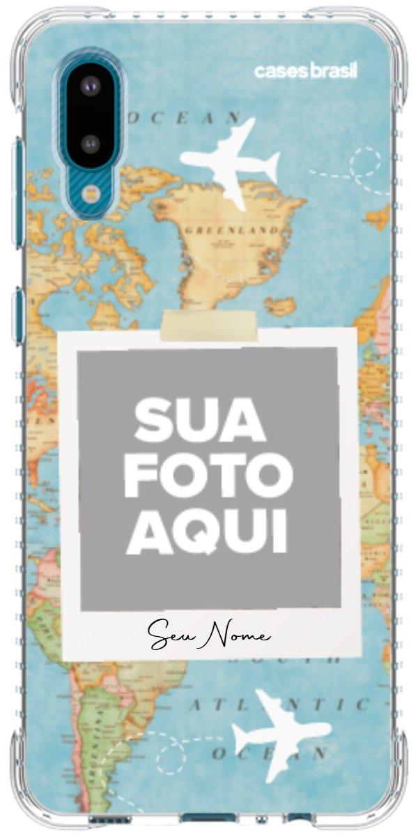 Capinha para Celular Polaroid Mapa Mundi