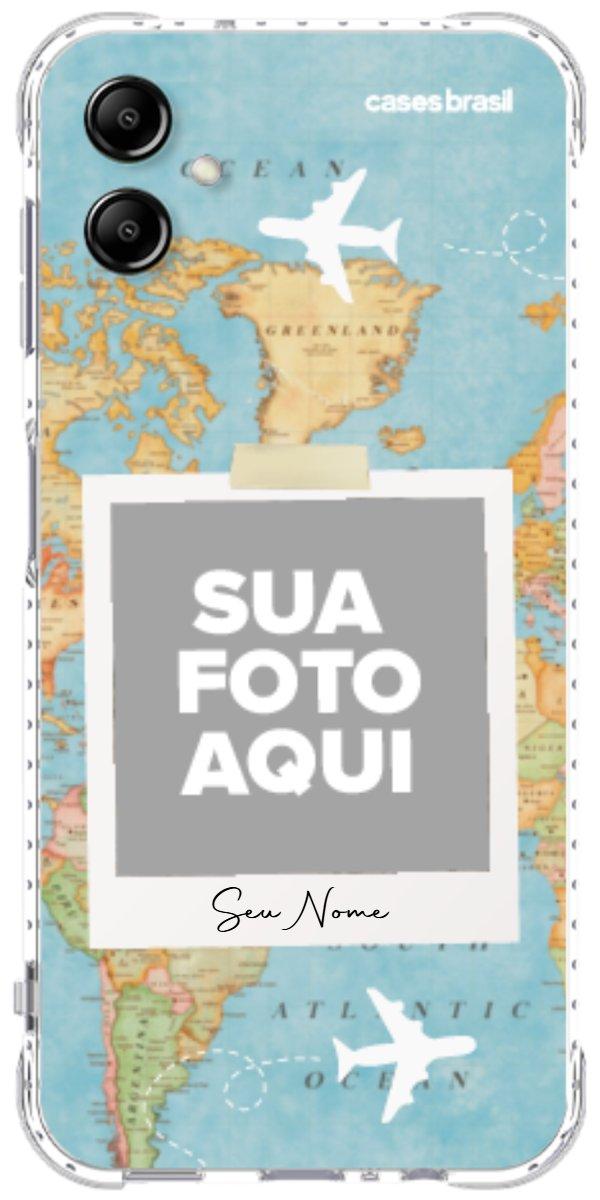 Capinha para Celular Polaroid Mapa Mundi