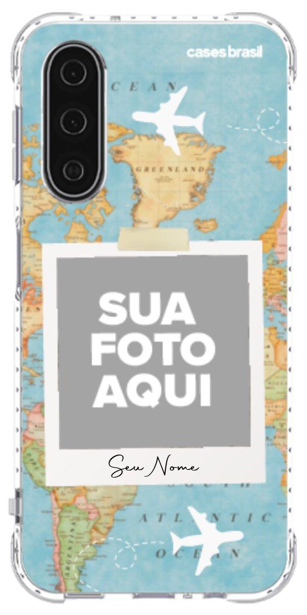 Capinha para Celular Polaroid Mapa Mundi