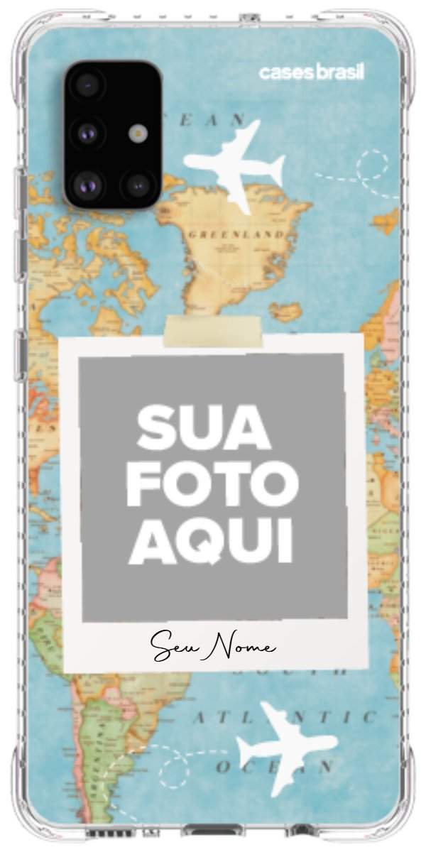 Capinha para Celular Polaroid Mapa Mundi
