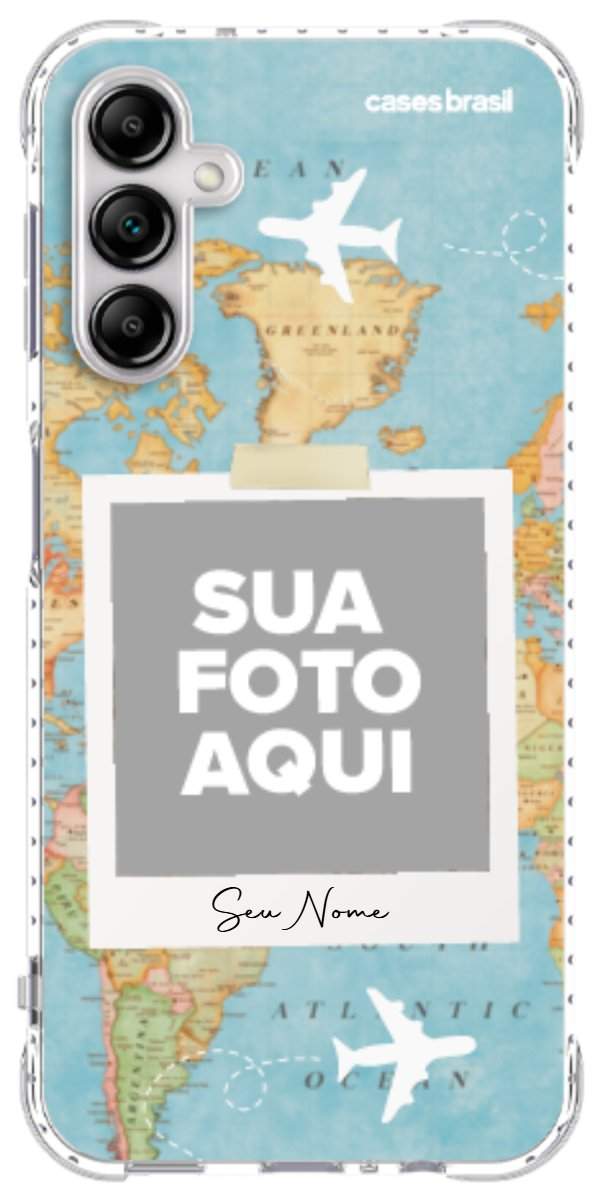 Capinha para Celular Polaroid Mapa Mundi