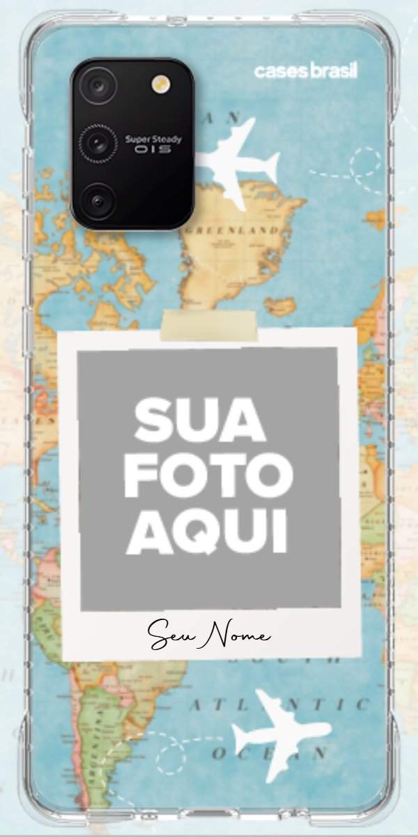 Capinha para Celular Polaroid Mapa Mundi