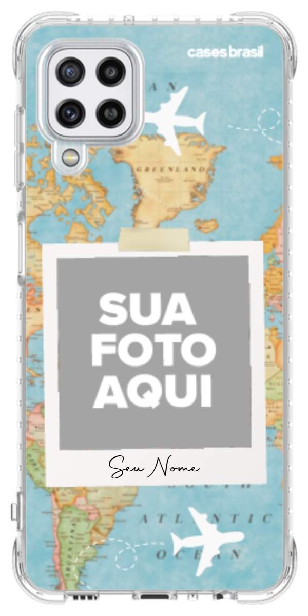 Capinha para Celular Polaroid Mapa Mundi
