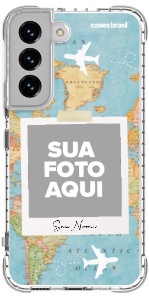 Capinha para Celular Polaroid Mapa Mundi