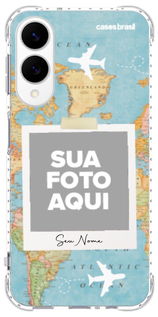 Capinha para Celular Polaroid Mapa Mundi
